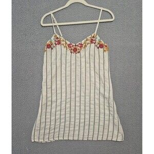 World Market Women's Mini Embroidered Boho Tank Top Dress S/M